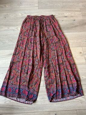 Haute Hippie High Waisted Pull on Floral wide leg Palazzo pants Size Small